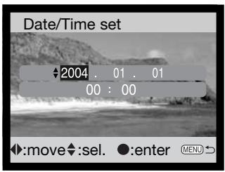 MINOLTA DIMAGE X31 - SETTING THE DATE AND TIME - 2