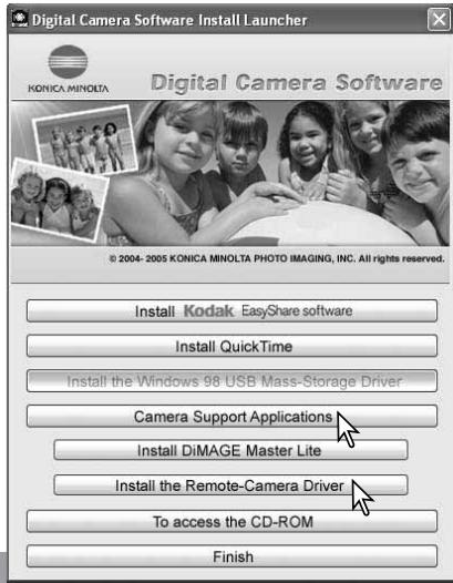 MINOLTA DIMAGE X60 - INSTALLING THE REMOTE CAMERA DRIVER - 1