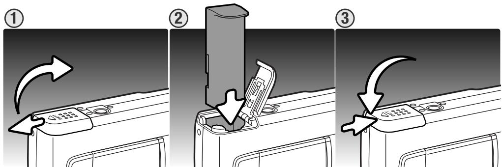 MINOLTA DIMAGE X60 - INSERTING THE BATTERY - 1