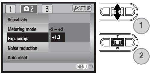 MINOLTA DIMAGE XG - Compensating exposure with the menu - 1