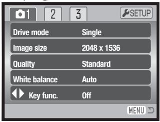 MINOLTA DIMAGE XG - Navigating the recording-mode menu - 8