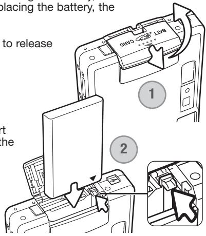 MINOLTA DIMAGE XG - Inserting the lithium-ion battery - 1