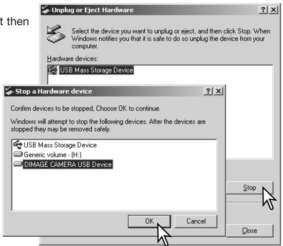 MINOLTA DIMAGE XG - Unplug or eject hardware - 1