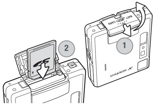 MINOLTA DIMAGE XG - Installing and removing a memory card - 2