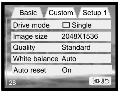 MINOLTA DIMAGE XI - Navigating the recording-mode menu - 6