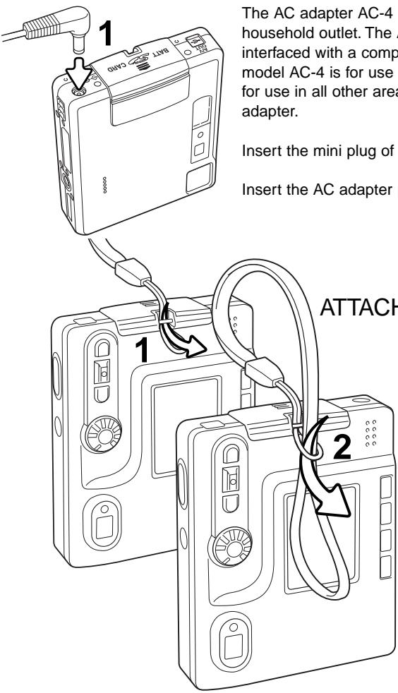 MINOLTA DIMAGE XT - Always turn off the camera before changing between power supplies. - 1