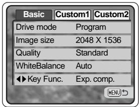MINOLTA DIMAGE XT - NAVIGATING THE RECORDING-MODE MENU - 8