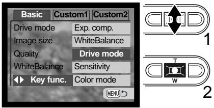 MINOLTA DIMAGE XT - CUSTOMIZING KEY FUNCTIONS - 1