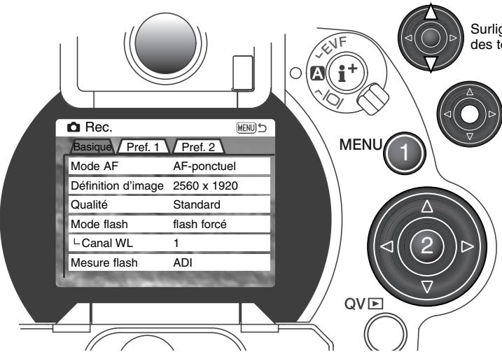 MINOLTA MANUEL 7HI - Navigation dans le MENU du mode enregistrement - 4