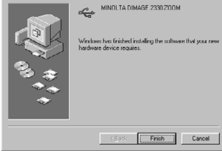 MINOLTA DIMAGE 2330 ZOOM - INSTALLATION OF THE DRIVER SOFTWARE - 5