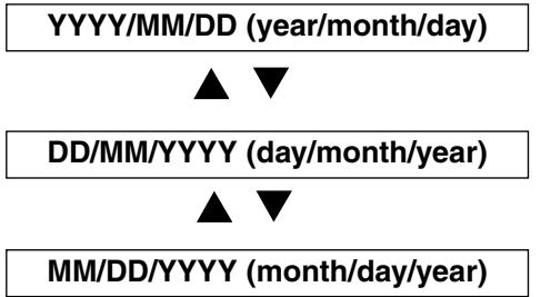 MINOLTA DIMAGE 2330 ZOOM - To change the order of year, month and day, press the  key once so that [YYYY/MM/DD] is highlighted. - 2