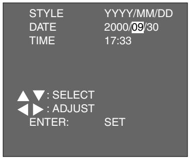 MINOLTA DIMAGE 2330 ZOOM - To change the order of year, month and day, press the  key once so that [YYYY/MM/DD] is highlighted. - 4