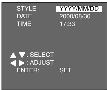 MINOLTA DIMAGE 2330 ZOOM - To change the order of year, month and day, press the  key once so that [YYYY/MM/DD] is highlighted. - 1