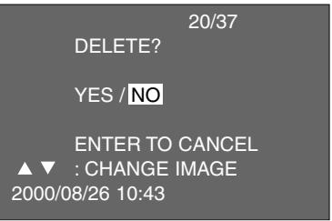MINOLTA DIMAGE 2330 ZOOM - Press or key to select the image to be deleted. - 3