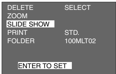 MINOLTA DIMAGE 2330 ZOOM - THE SETTING IN THE SLIDE SHOW MODE MENU - 2