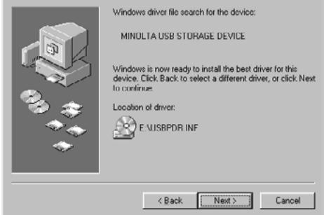 MINOLTA DIMAGE 2330 ZOOM - INSTALLATION OF THE DRIVER SOFTWARE - 14