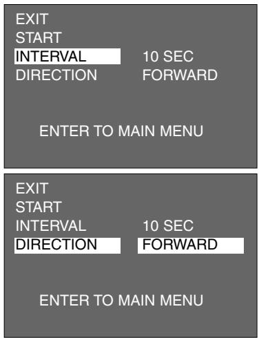 MINOLTA DIMAGE 2330 ZOOM - Press the or key so that the desired interval time is highlighted. - 1