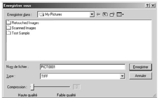 MINOLTA DIMAGE 5 - Cliquer sur le bouton "sauvegarder une image" de la fenêtre principale. - 1