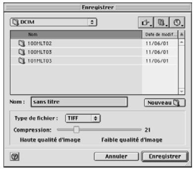 MINOLTA DIMAGE 7 - Cliquer sur le bouton "sauvegarder une image" de la fenêtre principale. - 2