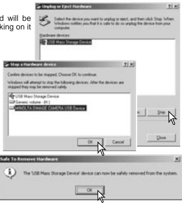 MINOLTA DIMAGE E323 - Unplug or eject hardware - 2
