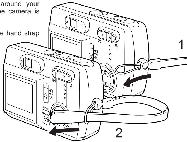 MINOLTA DIMAGE E323 - ATTACHING THE HAND STRAP - 1