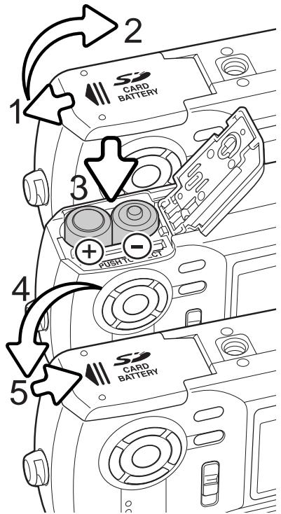 MINOLTA DIMAGE E323 - GETTING UP AND RUNNING INSTALLING BATTERIES - 1