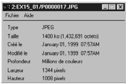 MINOLTA DIMAGE EX - Visionner les informations relatives aux images - 3