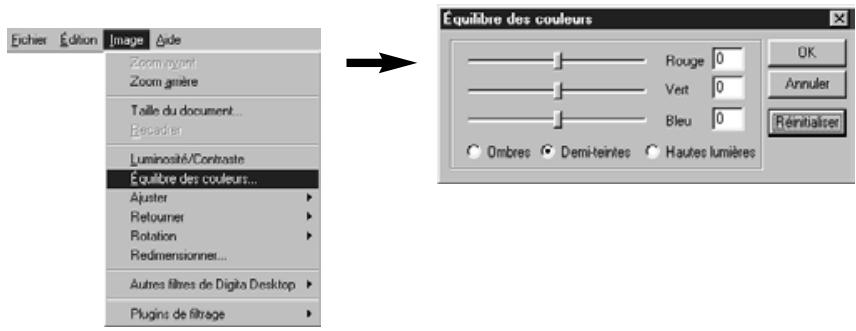 MINOLTA DIMAGE EX - Sélectionner réglage des couleurs dans le menu image. - 1