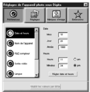 MINOLTA DIMAGE EX - Changer les réglages de l'appareil - 1