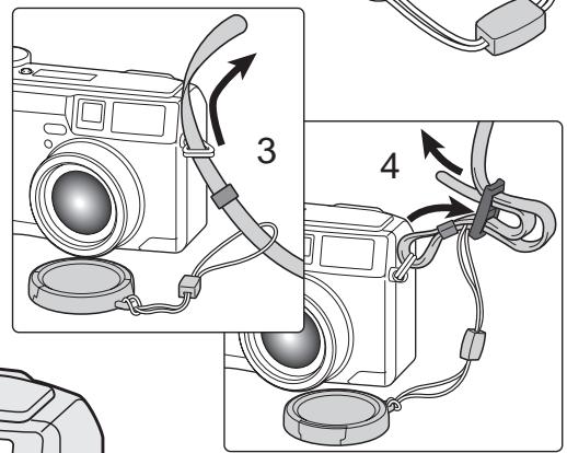 MINOLTA DIMAGE S414 - ATTACHING THE NECK STRAP AND LENS CAP - 2