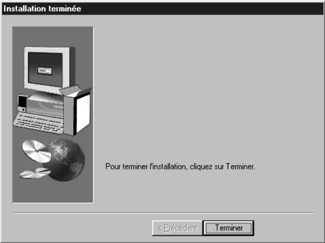 MINOLTA DIMAGE SCAN DUAL II AF-282OU - La boîte de dialogue d'installation réussie apparait. - 1