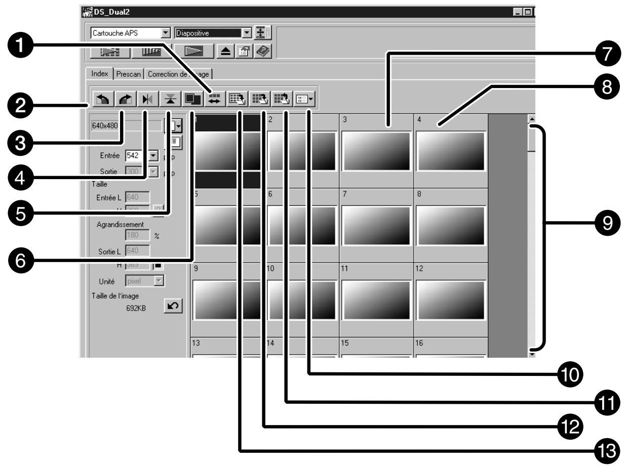 MINOLTA DIMAGE SCAN DUAL II AF-282OU - Zone de la table d'index - nomenclature - 1