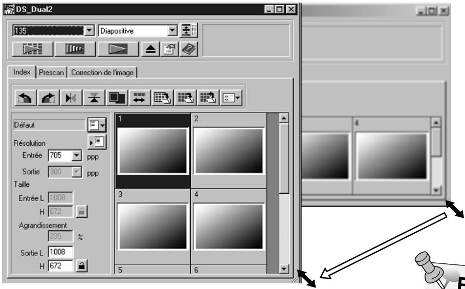 MINOLTA DIMAGE SCAN DUAL II AF-282OU - Modification de la taille de la fenêtre - 1
