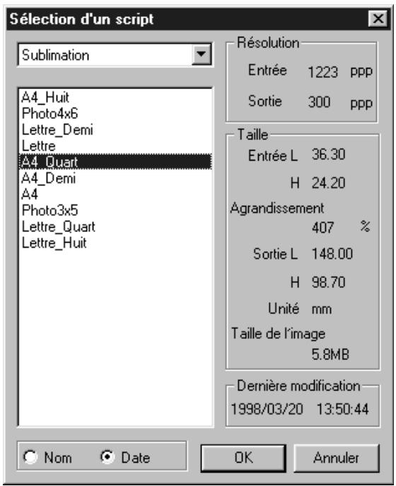 MINOLTA DIMAGE SCAN DUAL II AF-282OU - Suppression d'un script - 1