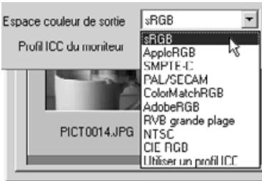 MINOLTA DIMAGE X - Réglage de l'espace couleur de sortie - 3
