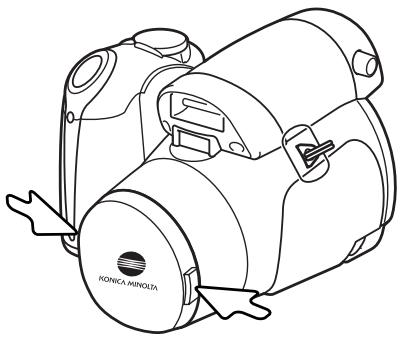 MINOLTA DIMAGE Z10 - ATTACHING THE STRAP AND LENS CAP - 2