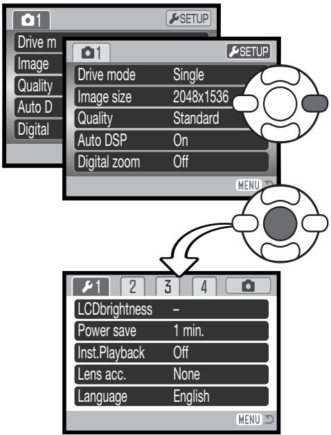 MINOLTA DIMAGE Z10 - OPENING THE SETUP MENU - 1