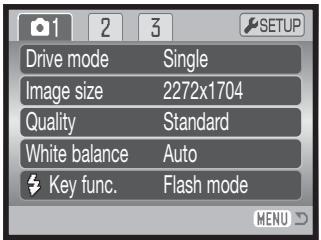 MINOLTA DIMAGE Z2 - Navigating the recording menus - 12