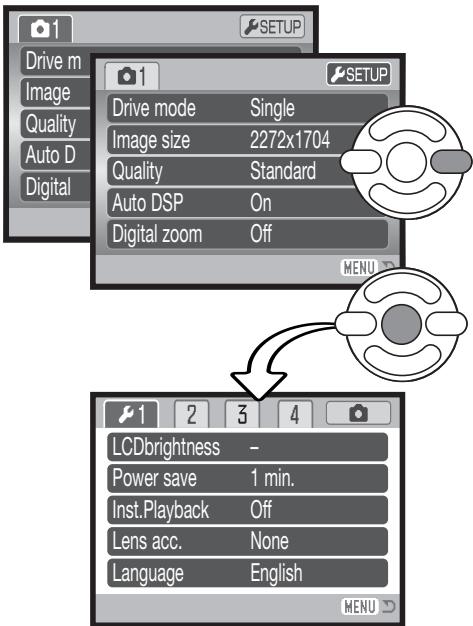 MINOLTA DIMAGE Z2 - Opening the setup menu - 1