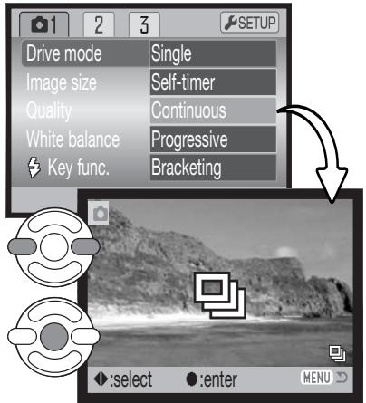 MINOLTA DIMAGE Z2 - Using the Continuous-advance modes - 1