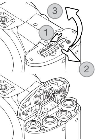 MINOLTA DIMAGE Z2 - Inserting batteries - 1