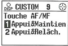 MINOLTA DYNAX 7 - Appuyer/relâcher pour activer, appuyer/relâcher à nouveau pour annuler. - 1