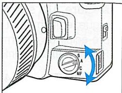 MINOLTA DYNAX 7 - Fonction 22 - rôle du sélecteur de mode de mise au point - position af-a - 1