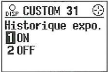 MINOLTA DYNAX 7 - Fonction 31 - affichage de l'historique d'exposition - 2