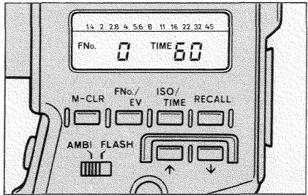 MINOLTA SPOTMETER F - SELECTION DE LA VALEUR MESUREE NOMBRE f/IL - 1