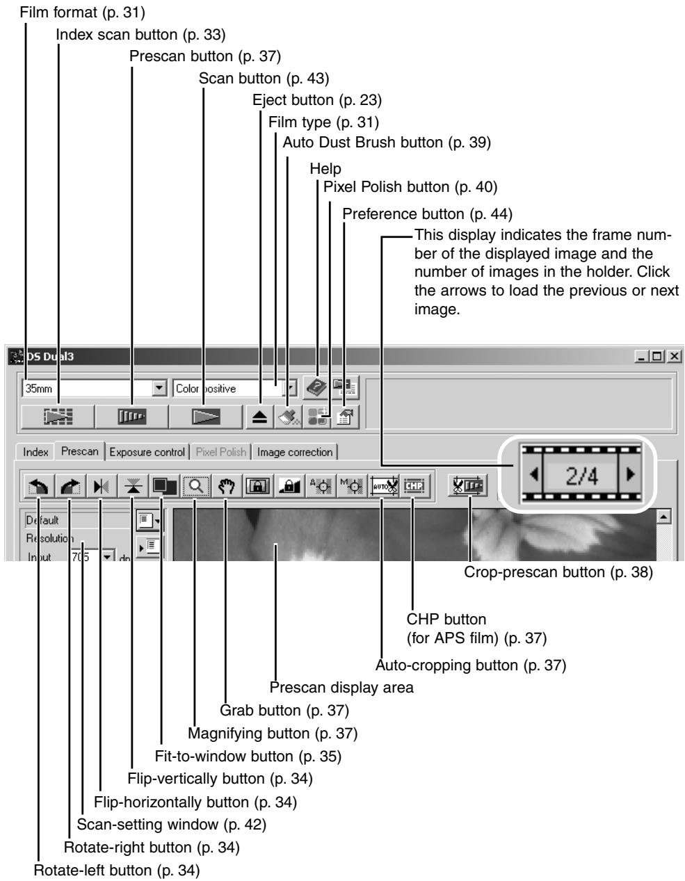 MINOLTA AF-2840 - Main window and prescan tab - 1