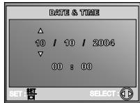 MINOLTA DIMAGE E 500 - Setting the Date and Time - 2