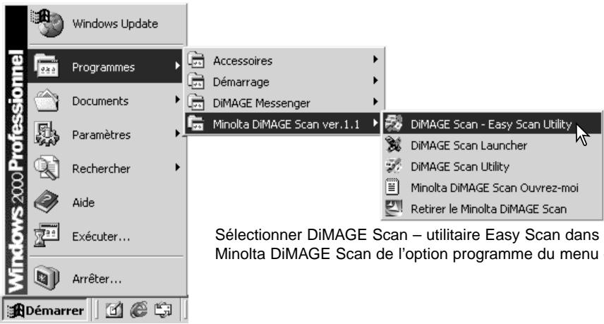 MINOLTA DIMAGE SCAN - Lancement de l'utilitaire Easy Scan - 1