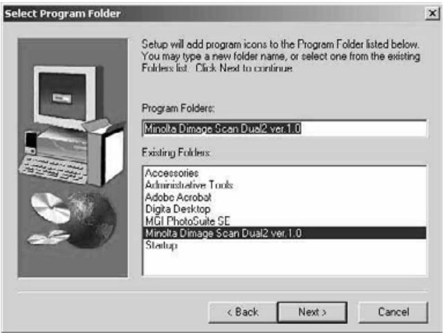 MINOLTA DIMAGE SCAN DUAL II - then click on Finish. - 6