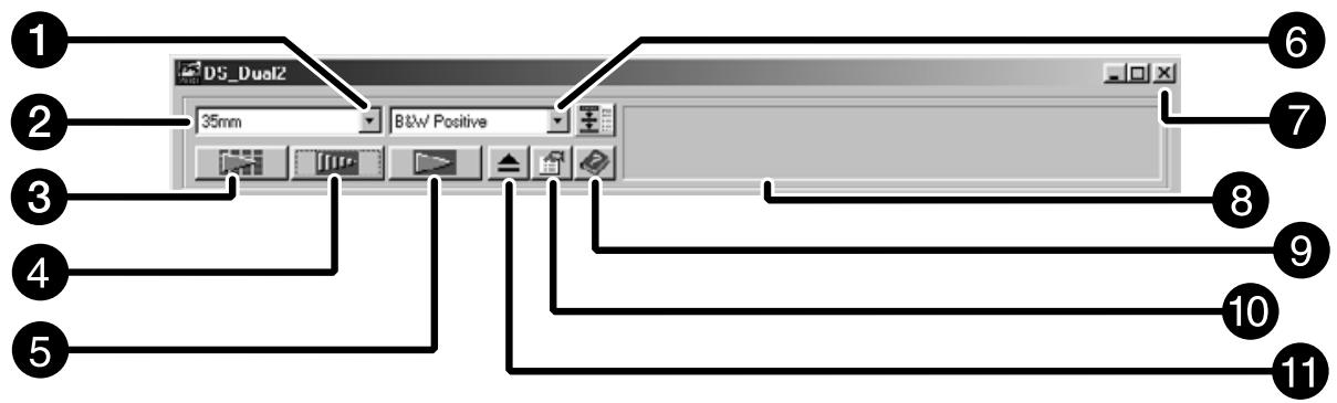 MINOLTA DIMAGE SCAN DUAL II - The Command window part – Name of parts - 1